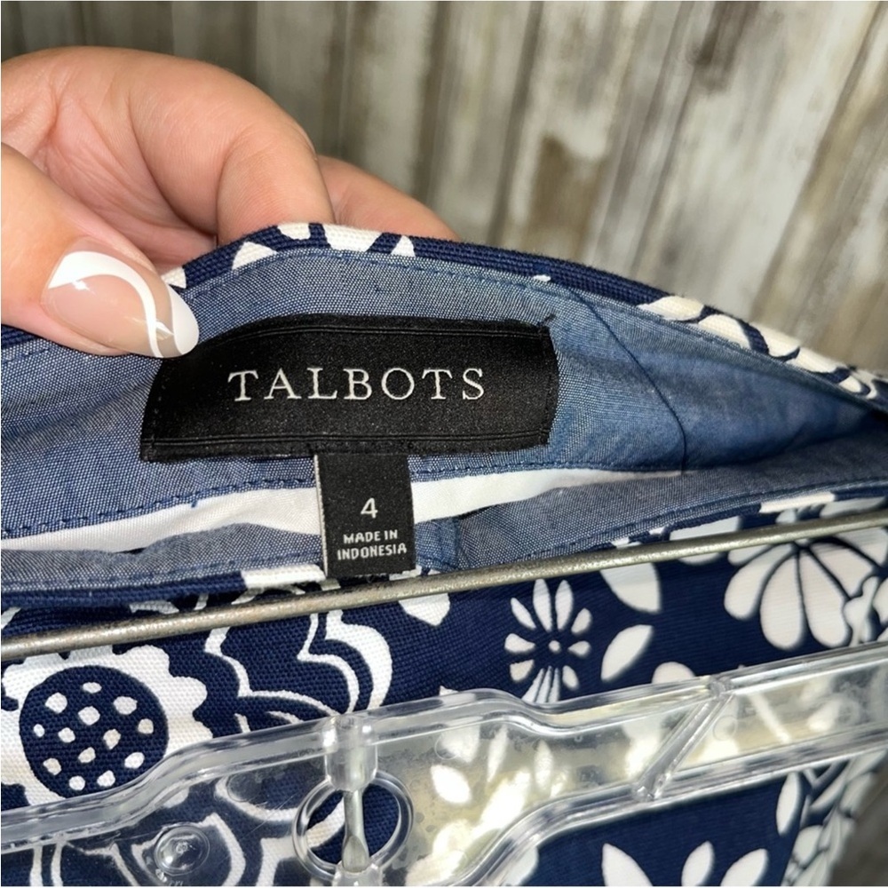 Talbots Blue Floral A Line Skirt - Picture 5 of 5